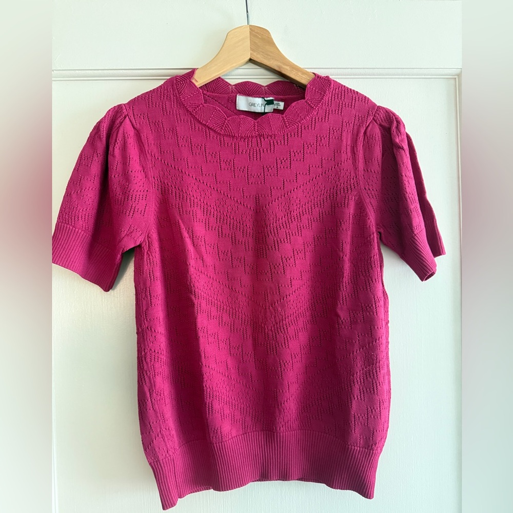 Greylin Fuchsia Short Sleeve Knit Top
